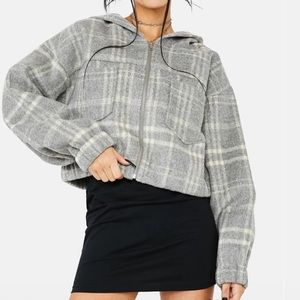 Plaid crop hoodie